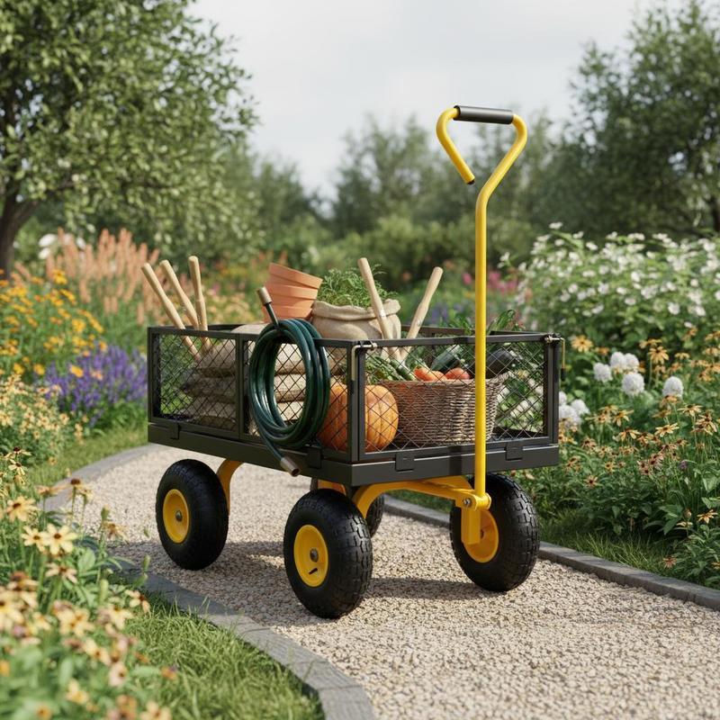 Steel Garden Cart 900 Lbs For  - Heavy Equipment Tires のレビューと価格