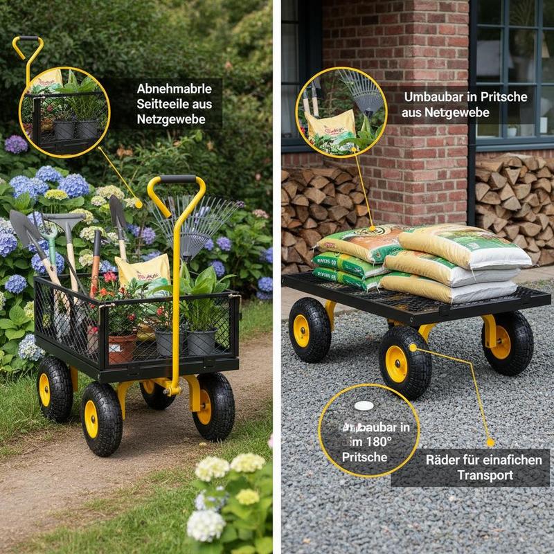 Steel Garden Cart 900 Lbs For  - Heavy Equipment Tires のレビューと価格