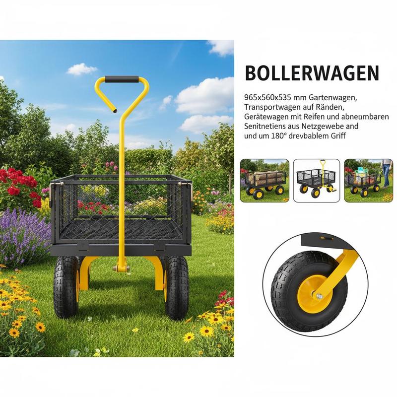 Steel Garden Cart 900 Lbs For  - Heavy Equipment Tires のレビューと価格