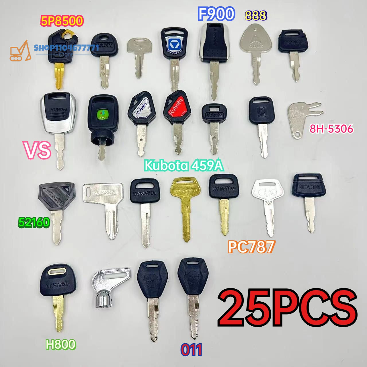 25pcs Excavator Keys for Cat f - Heavy Equipment Keys Master Set のレビューと価格